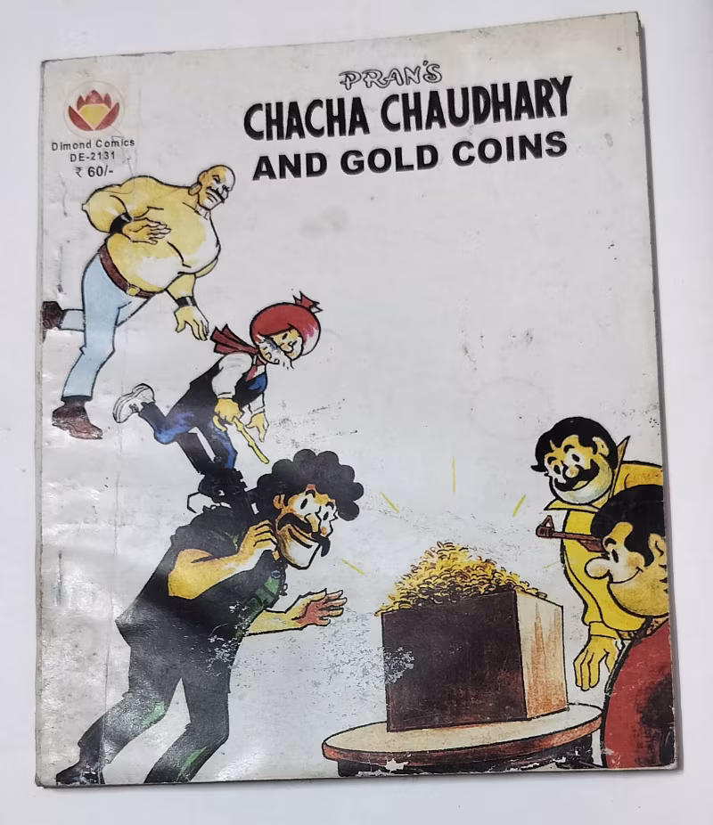 Chacha Chaudhary and gold coins - vintage Diamond Comics