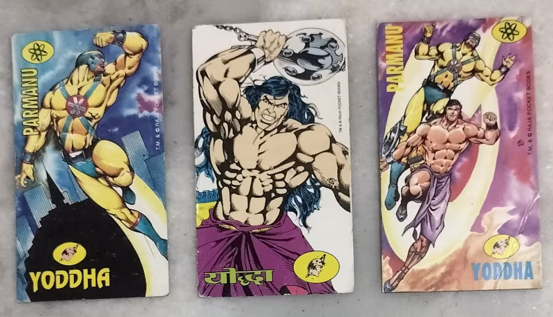 Vintage Parmanu & Yoddha Trading Cards - Collection - Raj Comics