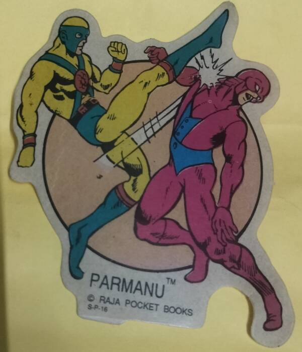 Raj Comics Old Stickers - "vintage parmanu sticker" - " s-p-16