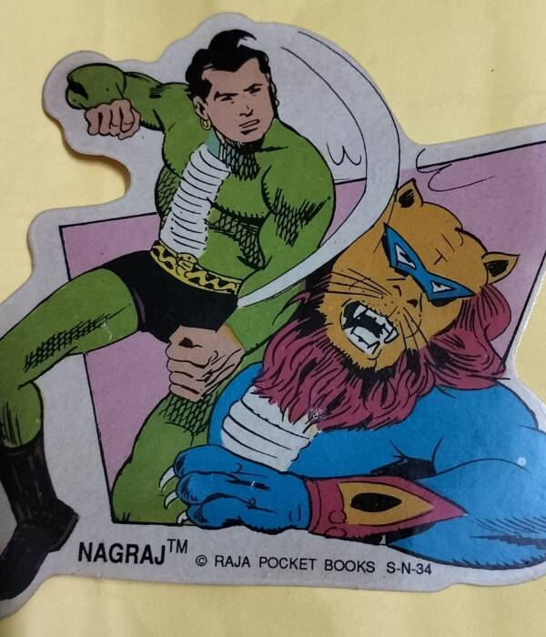 raj comics old stickers - "vintage nagraj freebe stickers" - "sn 34"